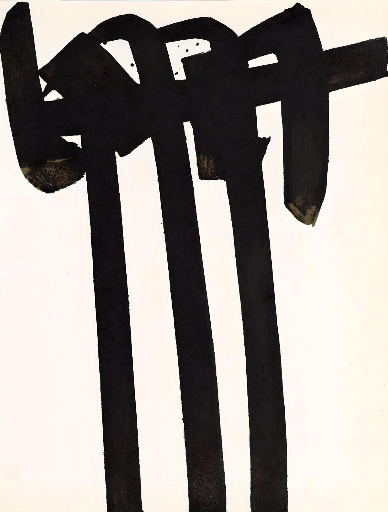 Pierre Soulages Abstract Print - Soulages, Composition, XXe Siècle (after)