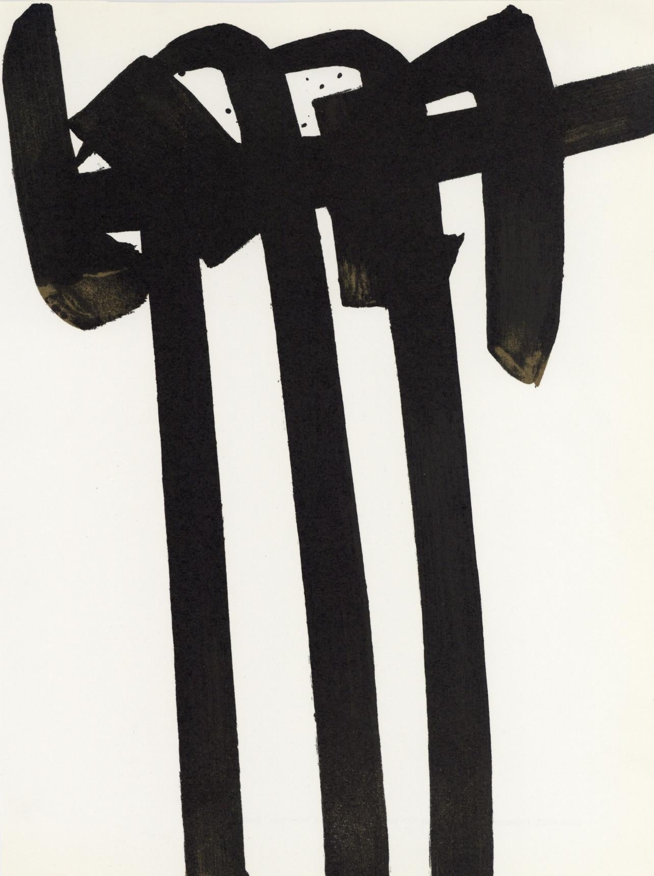 Pierre Soulages Abstract Print - Soulages, Composition, XXe Siècle (after)