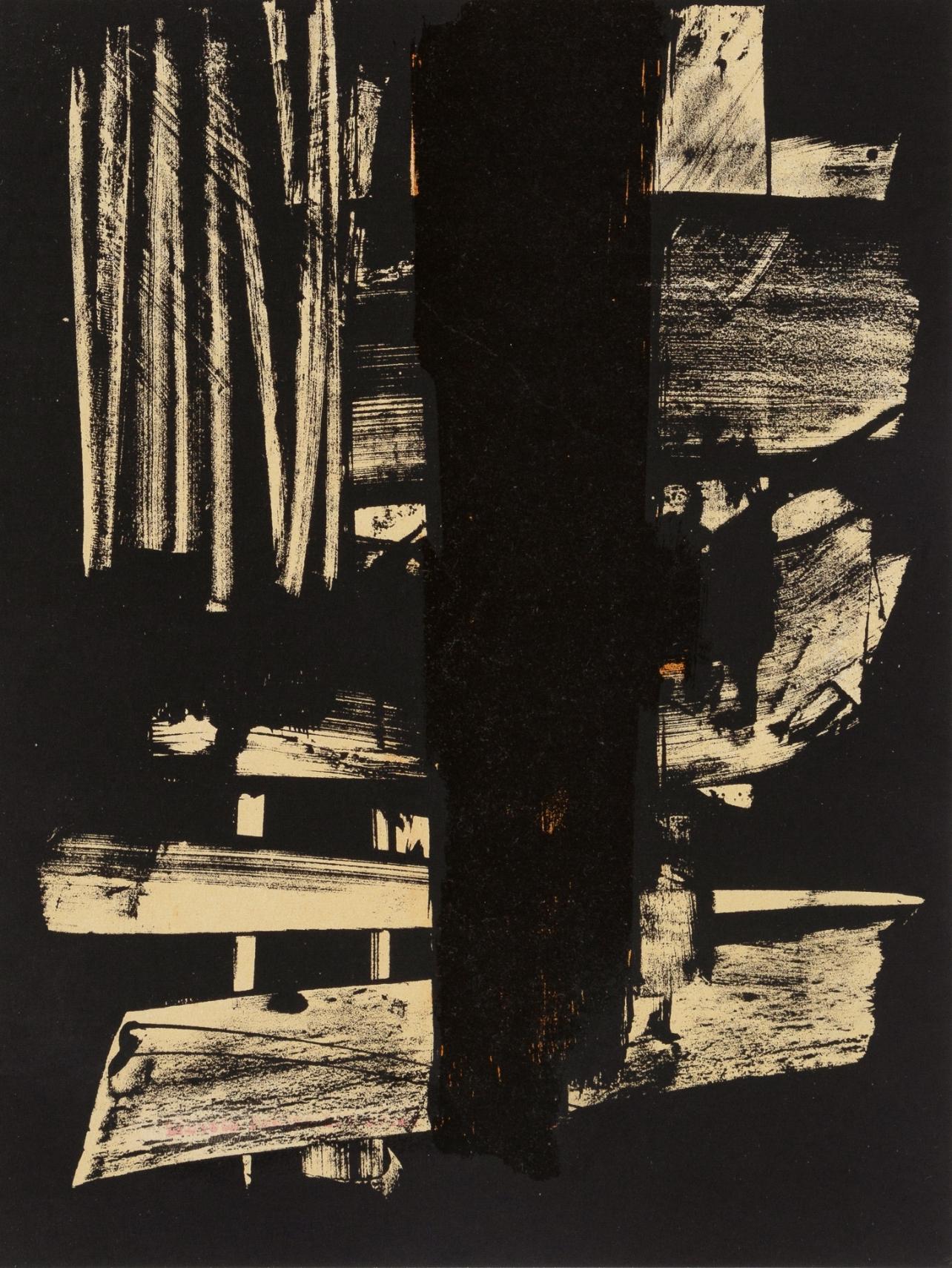 Pierre Soulages Abstract Print - Soulages, Lithographie No. 9 (Encrevé 53), XXe Siècle (after)