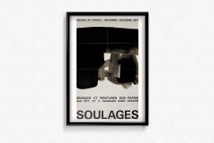 The 1977 original exhibition poster by Pierre Soulages for "Bronzes et peintures