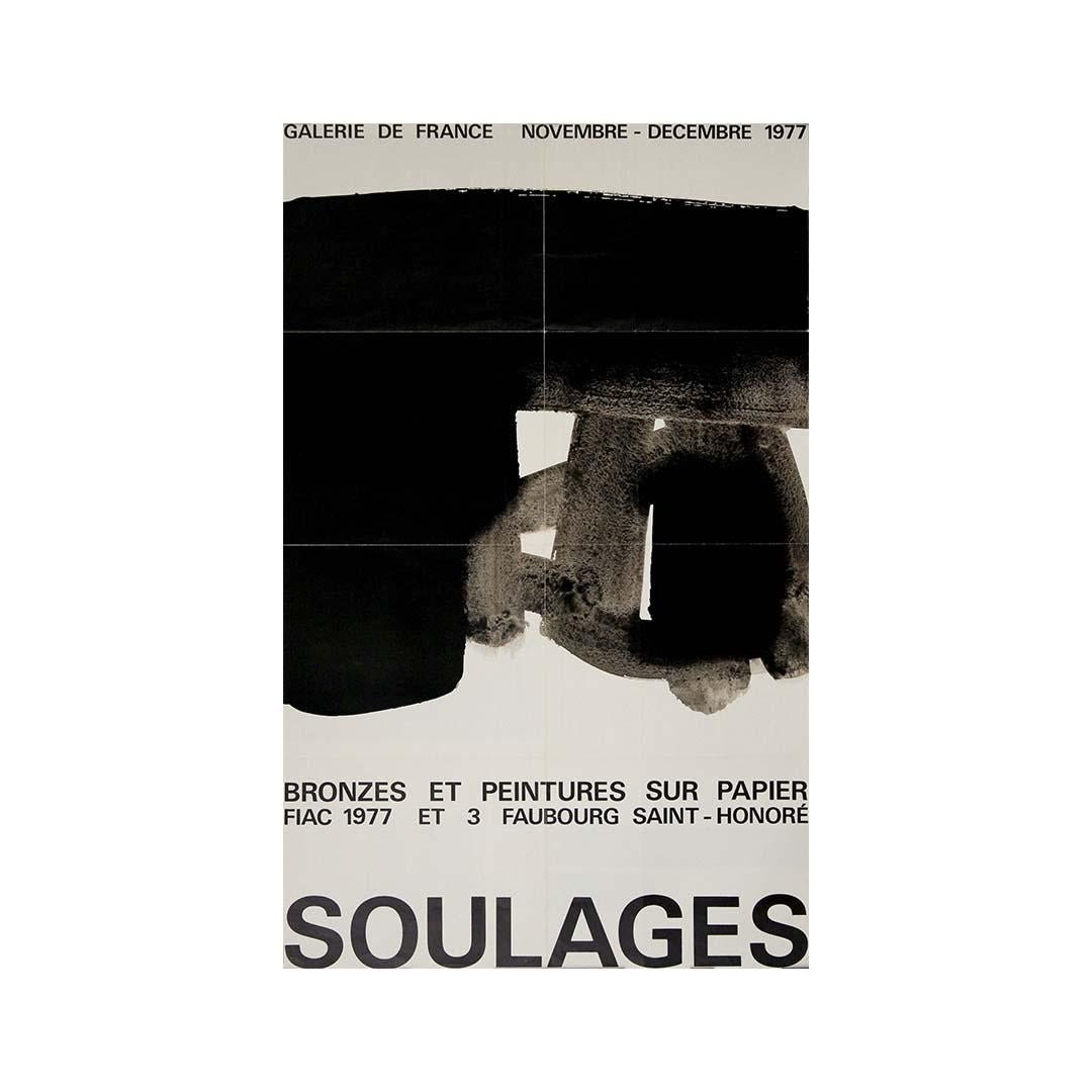 Il manifesto originale della mostra di Pierre Soulages del 1977 per 