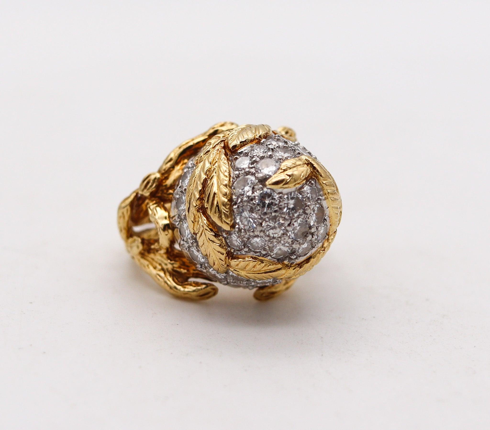 Cocktail ring designed by Pierre Sterlé.

This is a fabulous statement cocktail ring, created in Paris France during the postwar period, back in the 1950. This voluptuous and one of a kind ring is very rare, designed by Pierre Sterlé and carefully