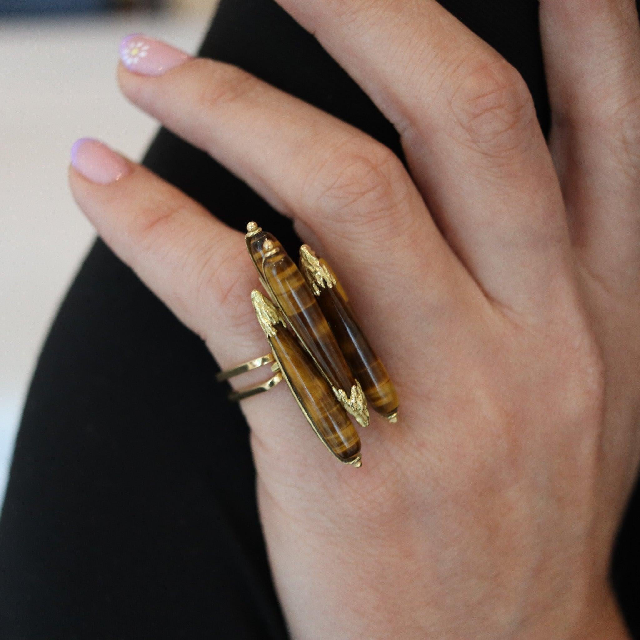 Modernist ring designed by Pierre Sterlé.

This is a fabulous statement and ultra modernist cocktail ring, created in Paris France during the postwar period, back in the 1950's. The voluptuous ring is very rare and one of a kind piece designed by
