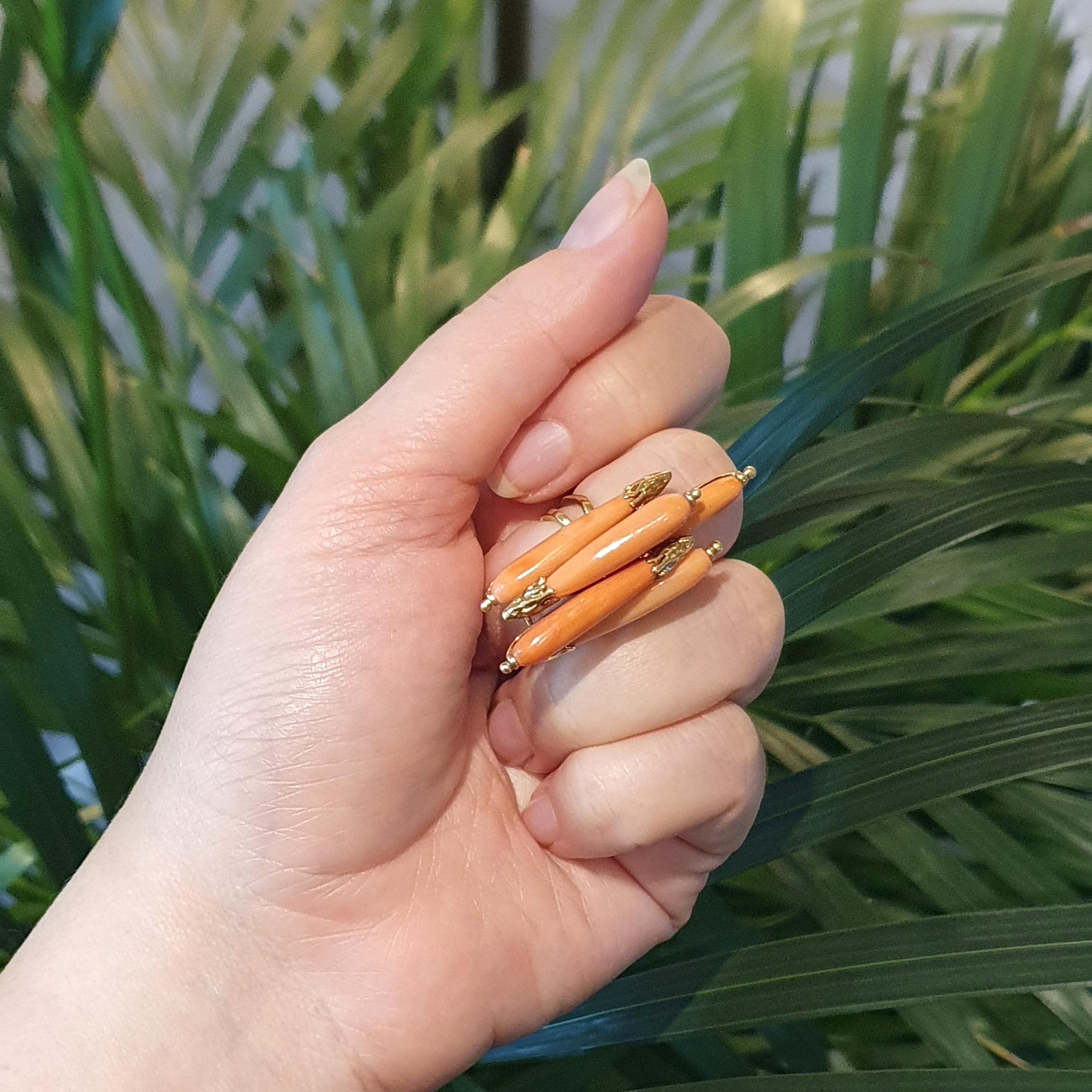 Women's or Men's Pierre Sterle Coral and Gold Ring, 1960s For Sale