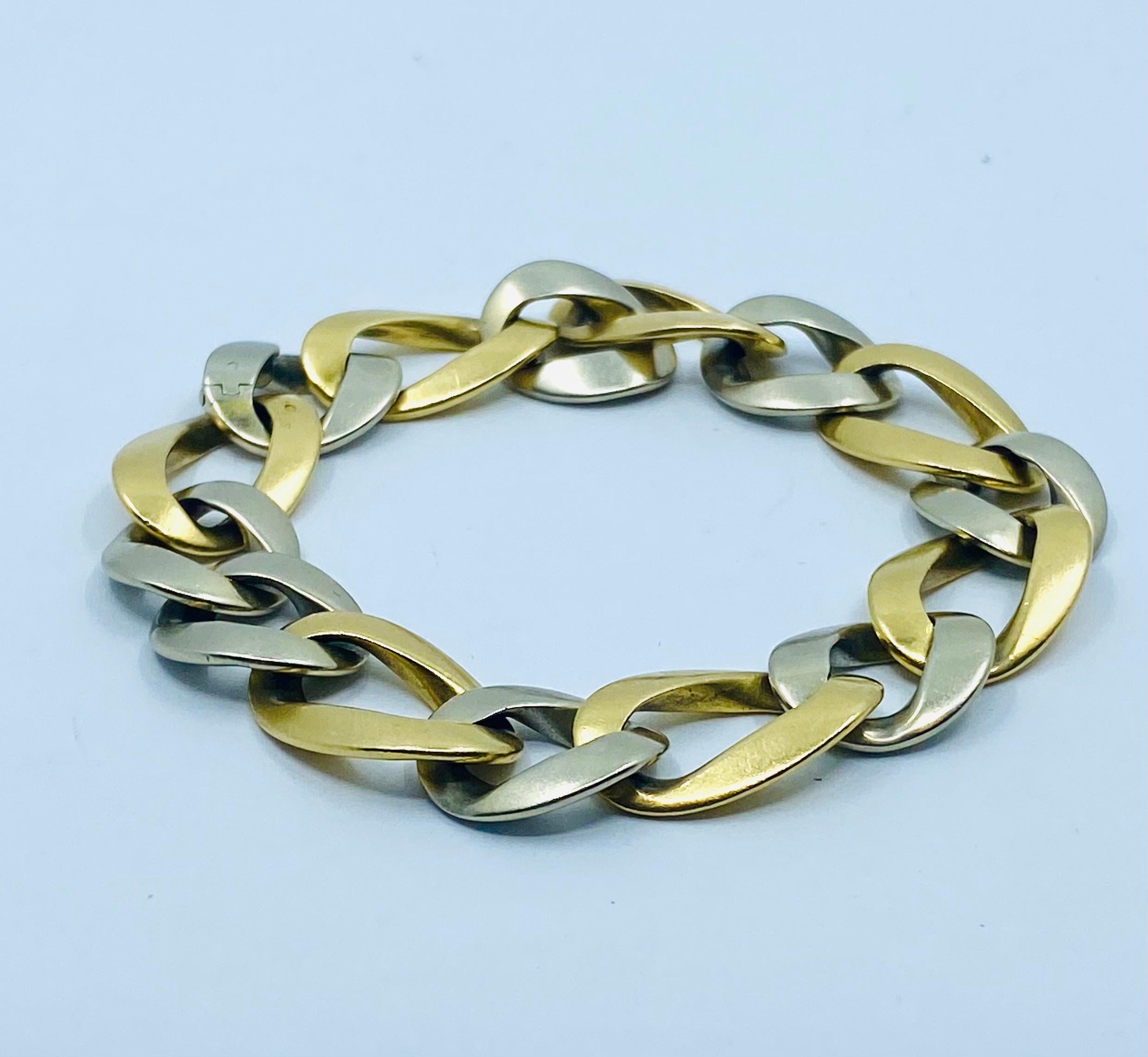 Pierre Sterlé Gold Link Bracelet For Sale 1