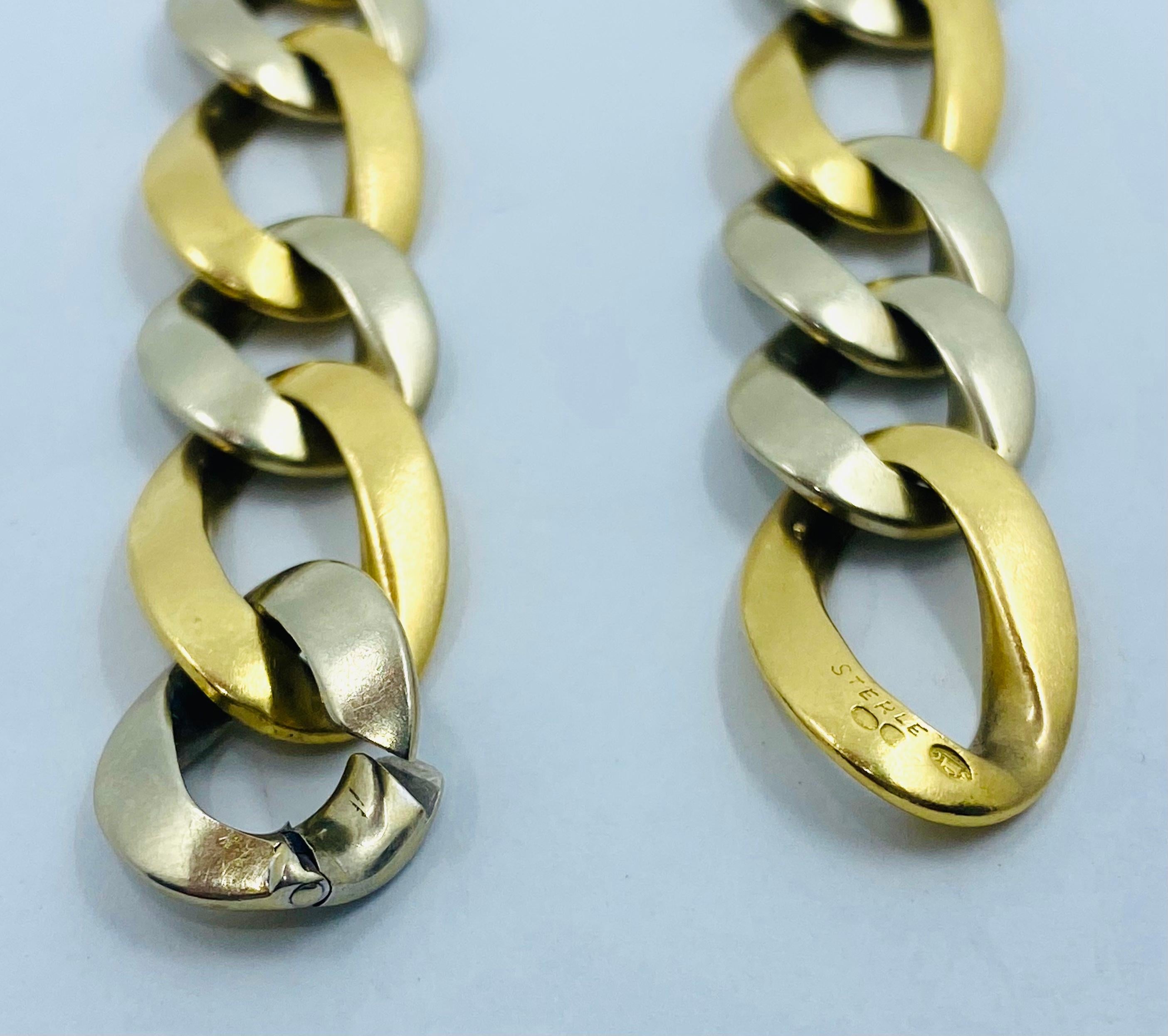 Pierre Sterlé Gold Link Bracelet For Sale 2
