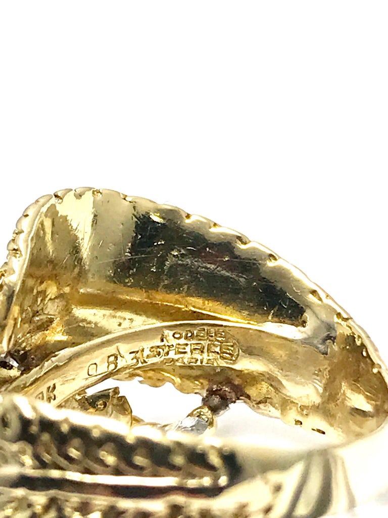 Pierre Sterlé Round Diamond and 18 Karat Gold Fashion Ring at 1stDibs