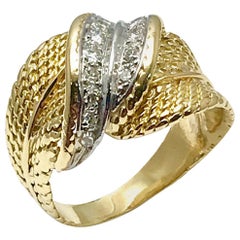 Pierre Sterlé Runder Diamant und 18 Karat Gold Fashion Ring