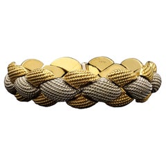 Pierre Sterlé Stylish French Two Tone Yellow and White Gold Bracelet