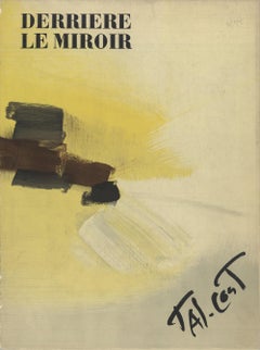1959 Pierre Tal-Coat 'Derriere le Miroir, no. 114 Cover' Abstrait jaune, noir