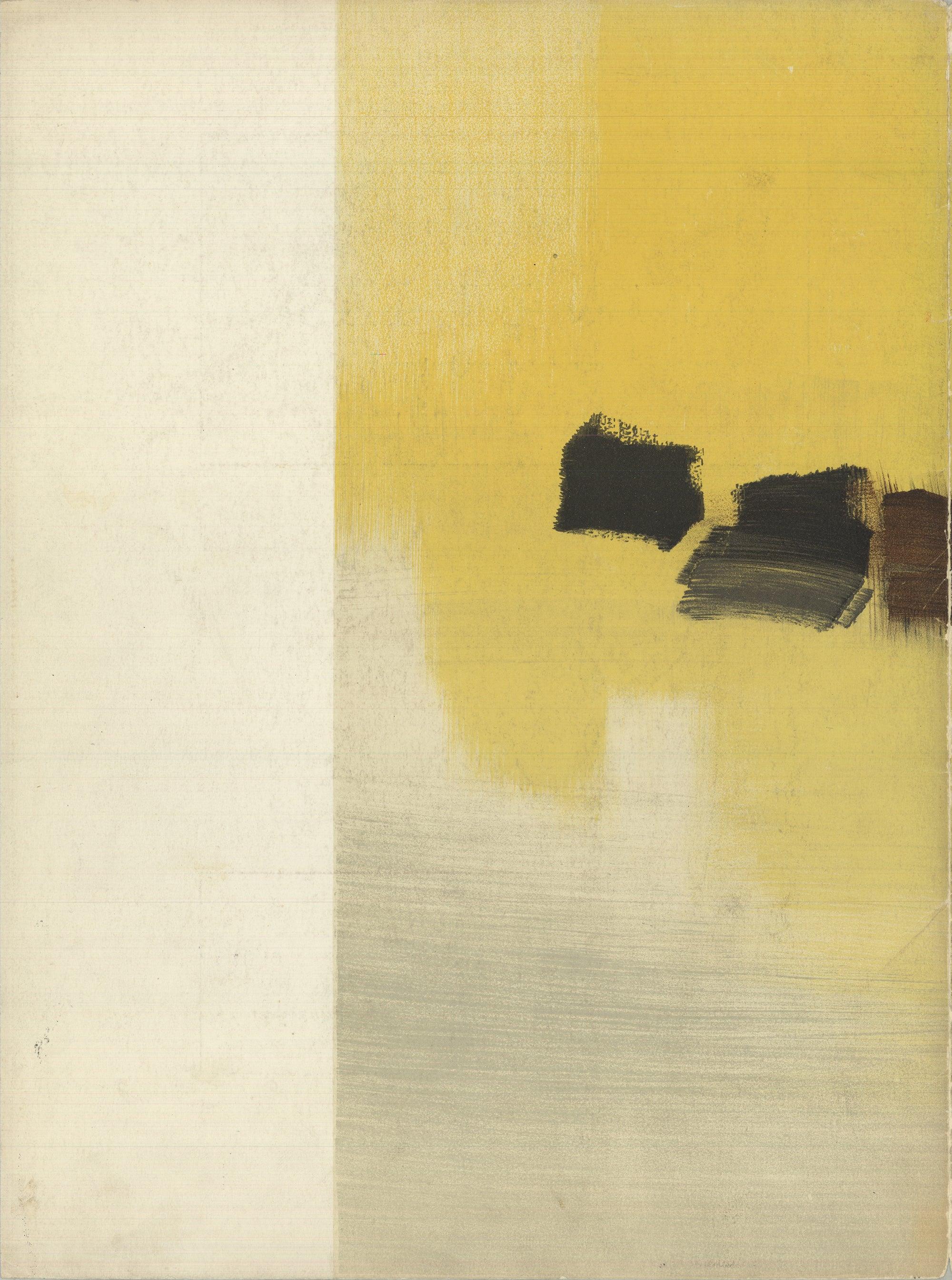 1959 Pierre Tal-Coat 'Derriere Le Miroir, no. 114 Cover' Abstract Yellow, Black  For Sale 2