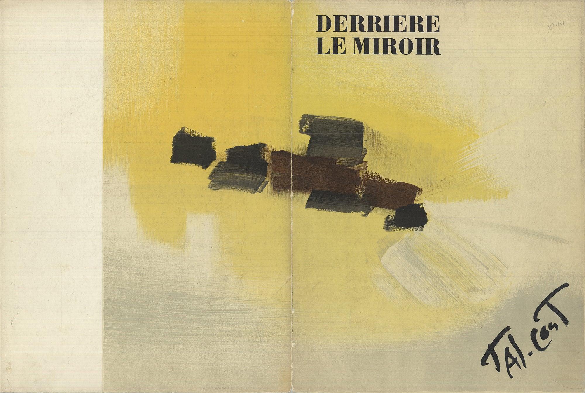 1959 Pierre Tal-Coat 'Derriere Le Miroir, no. 114 Cover' Abstract Yellow, Black 