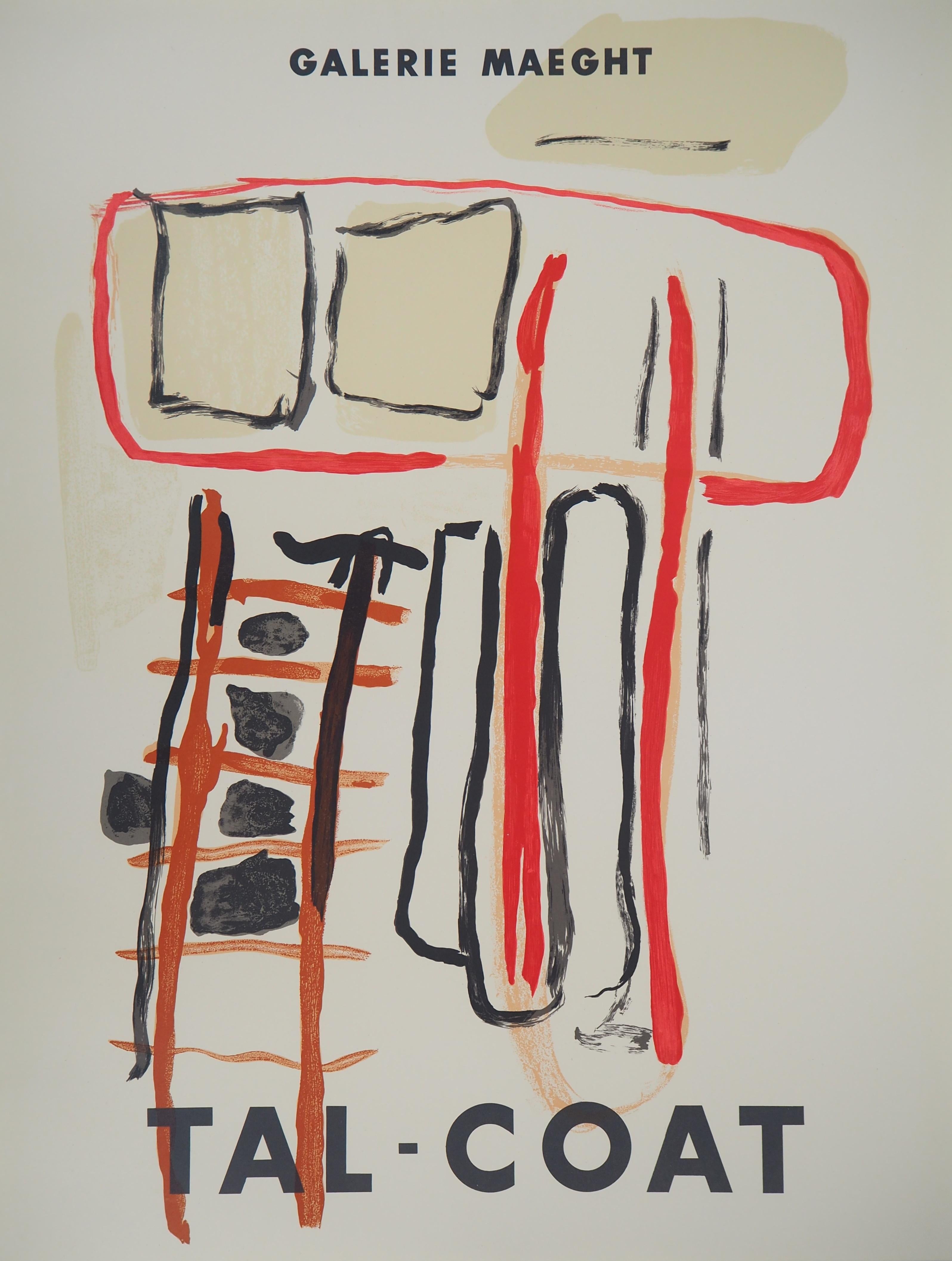 Pierre Tal-Coat Abstract Print - Abstract Composition - Original lithograph poster - Maeght 1956