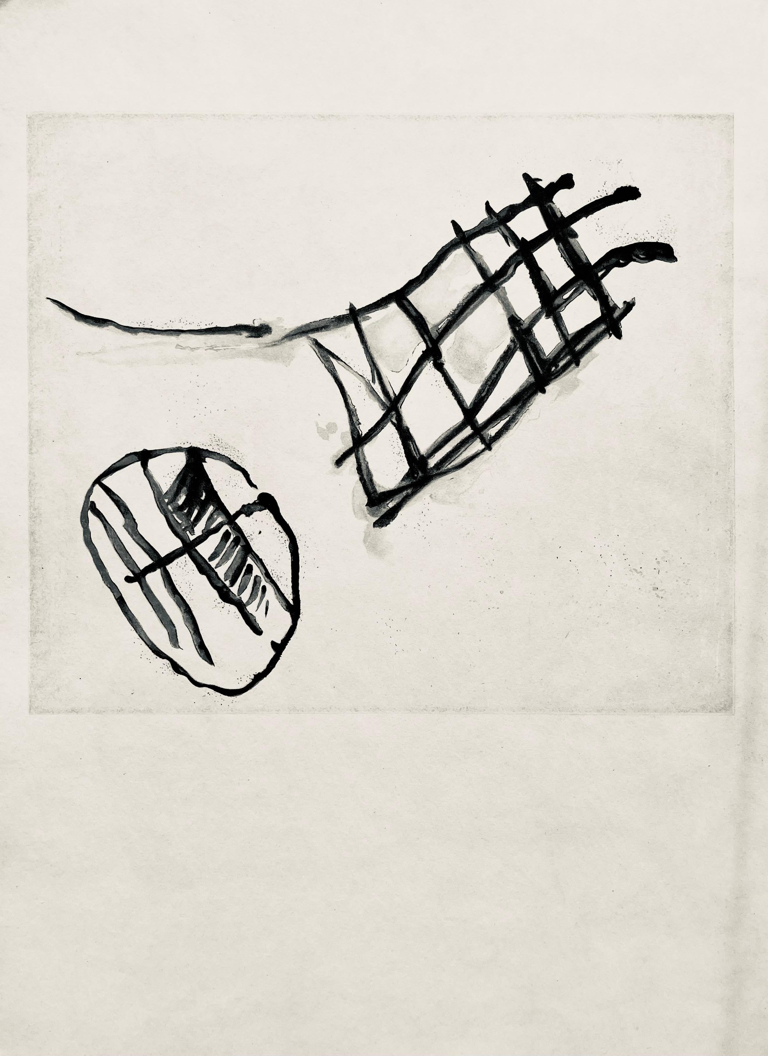 Tal-Coat, Composition, Derrière le miroir (after) - Beige Abstract Print by Pierre Tal-Coat