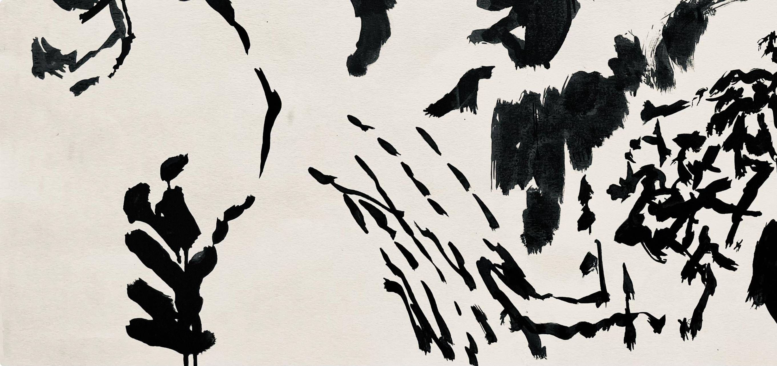 Tal-Coat, Composition, Derrière le miroir (after) - Beige Abstract Print by Pierre Tal-Coat