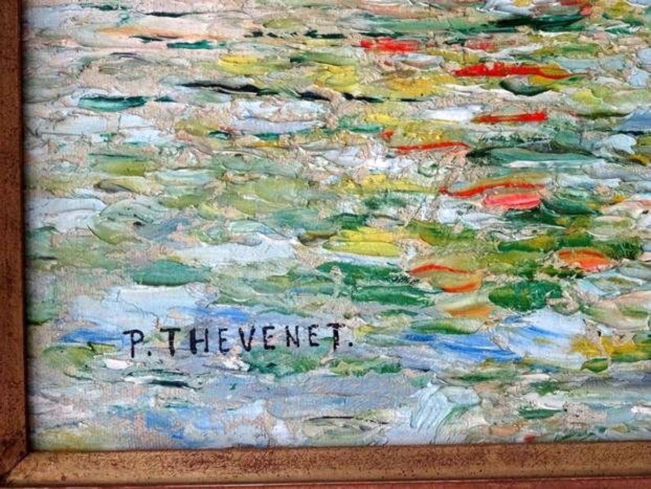 Die neue Brücke ist eingebaut. Öl auf Leinwand, 60,5 x 70,5 cm im Angebot 5