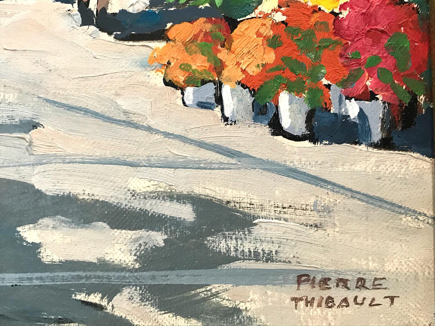 „Flower Stand by the Madeleine“ Französisches impressionistisches Ölgemälde auf Leinwand im Angebot 5