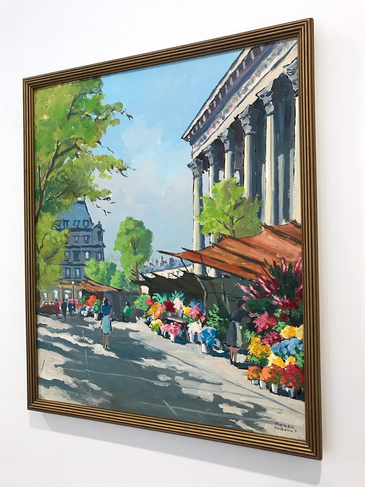 „Flower Stand by the Madeleine“ Französisches impressionistisches Ölgemälde auf Leinwand im Angebot 6