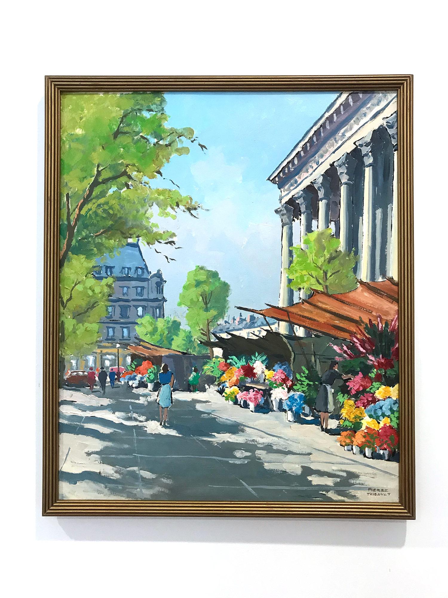 „Flower Stand by the Madeleine“ Französisches impressionistisches Ölgemälde auf Leinwand im Angebot 7