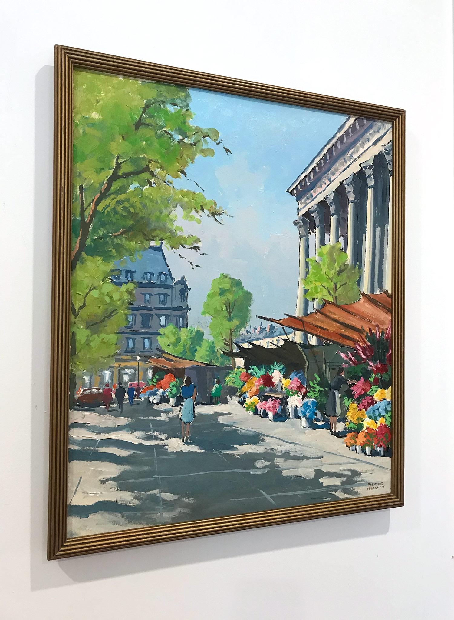 „Flower Stand by the Madeleine“ Französisches impressionistisches Ölgemälde auf Leinwand im Angebot 8