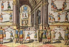 Academie de l'Espee Tabula XXI de Girard Thibault   grabado de esgrima del siglo xvii