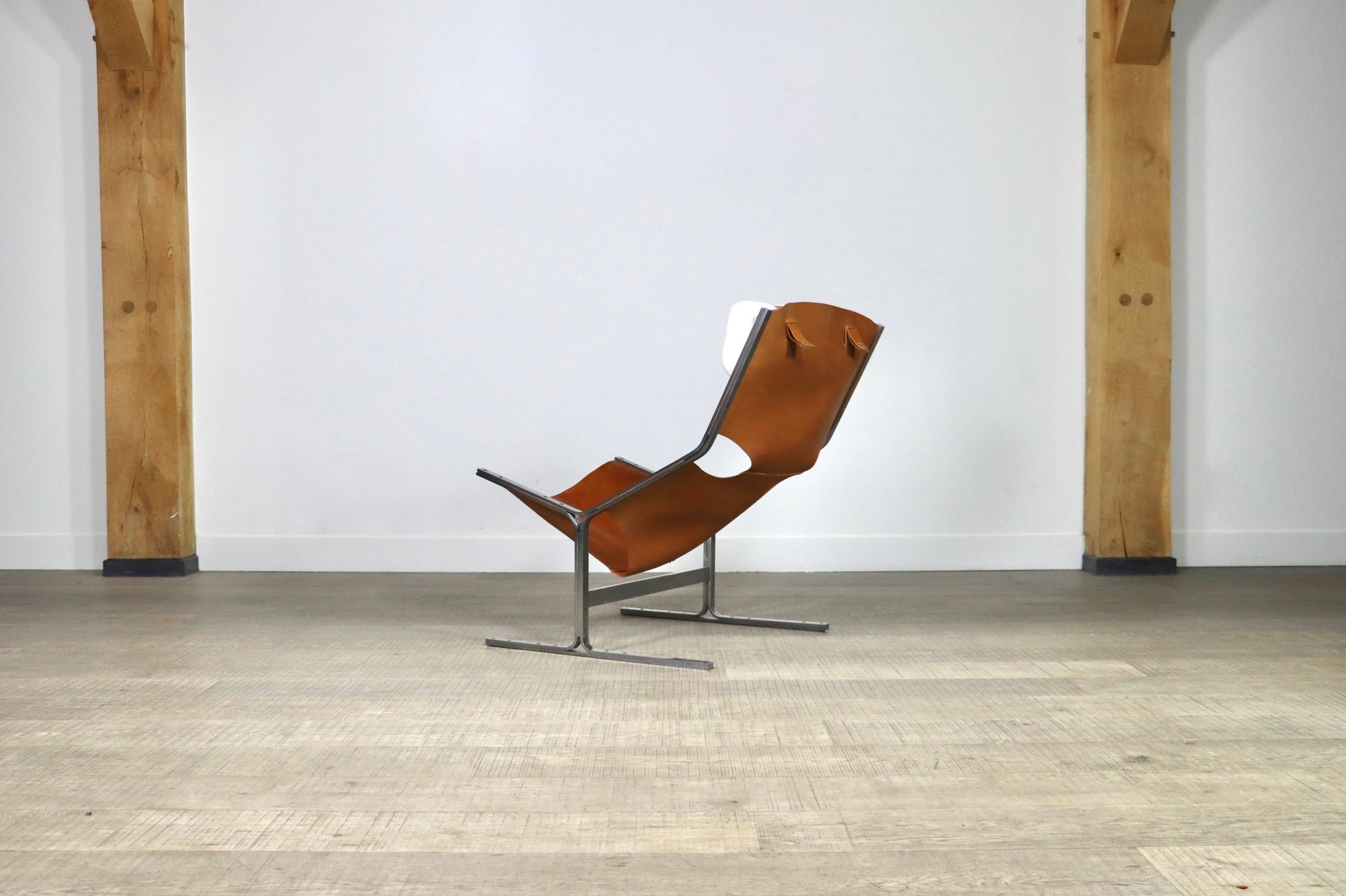 Pierre Thielen Lounge Chair In Cognac Leather, Metz & Co, 1960s 7