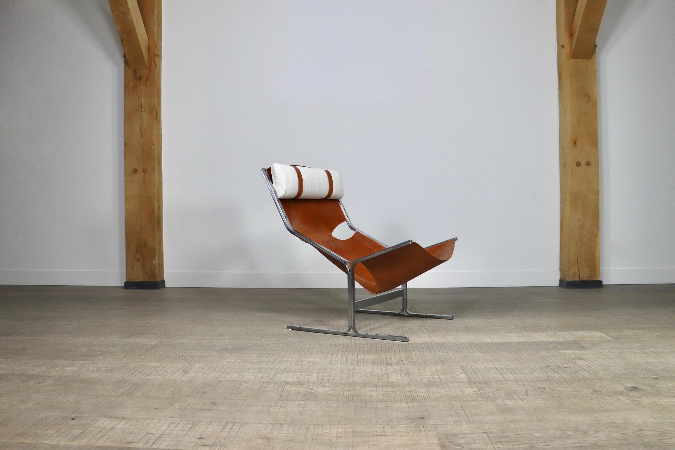 Pierre Thielen Lounge Chair In Cognac Leather, Metz & Co, 1960s 2