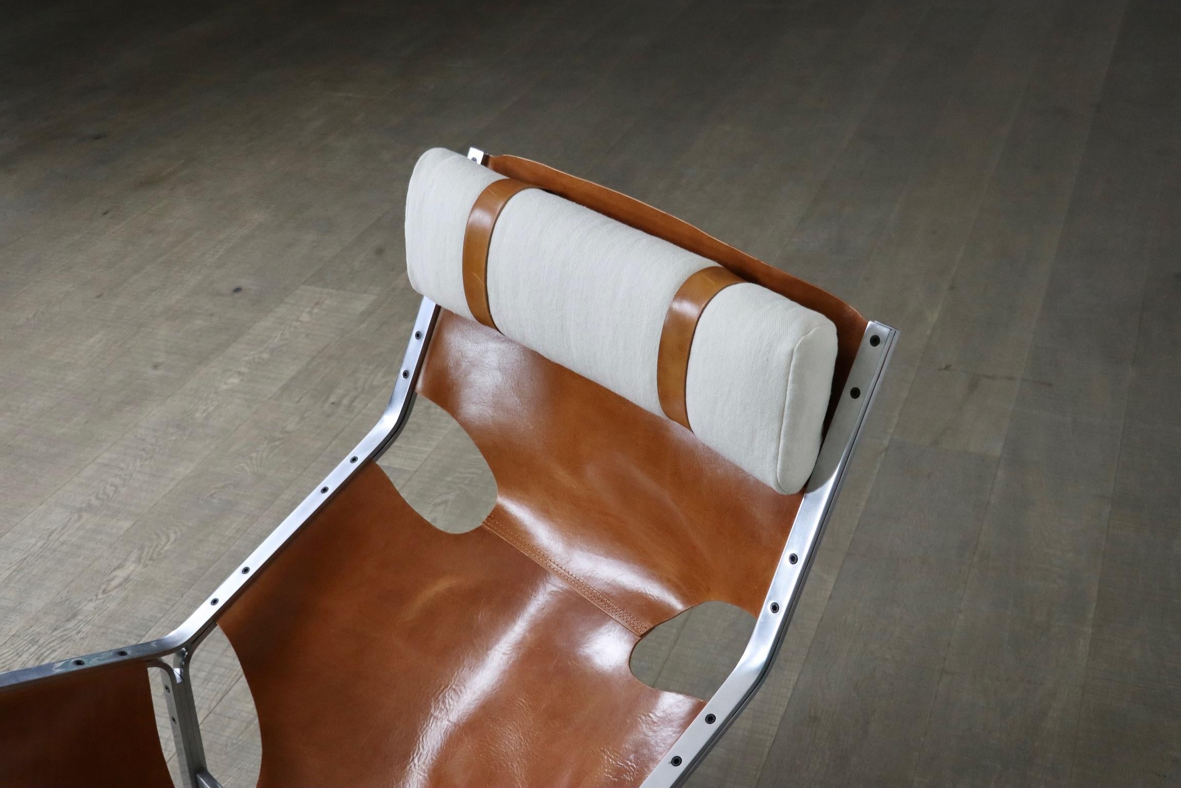 Pierre Thielen Lounge Chair In Cognac Leather, Metz & Co, 1960s 3
