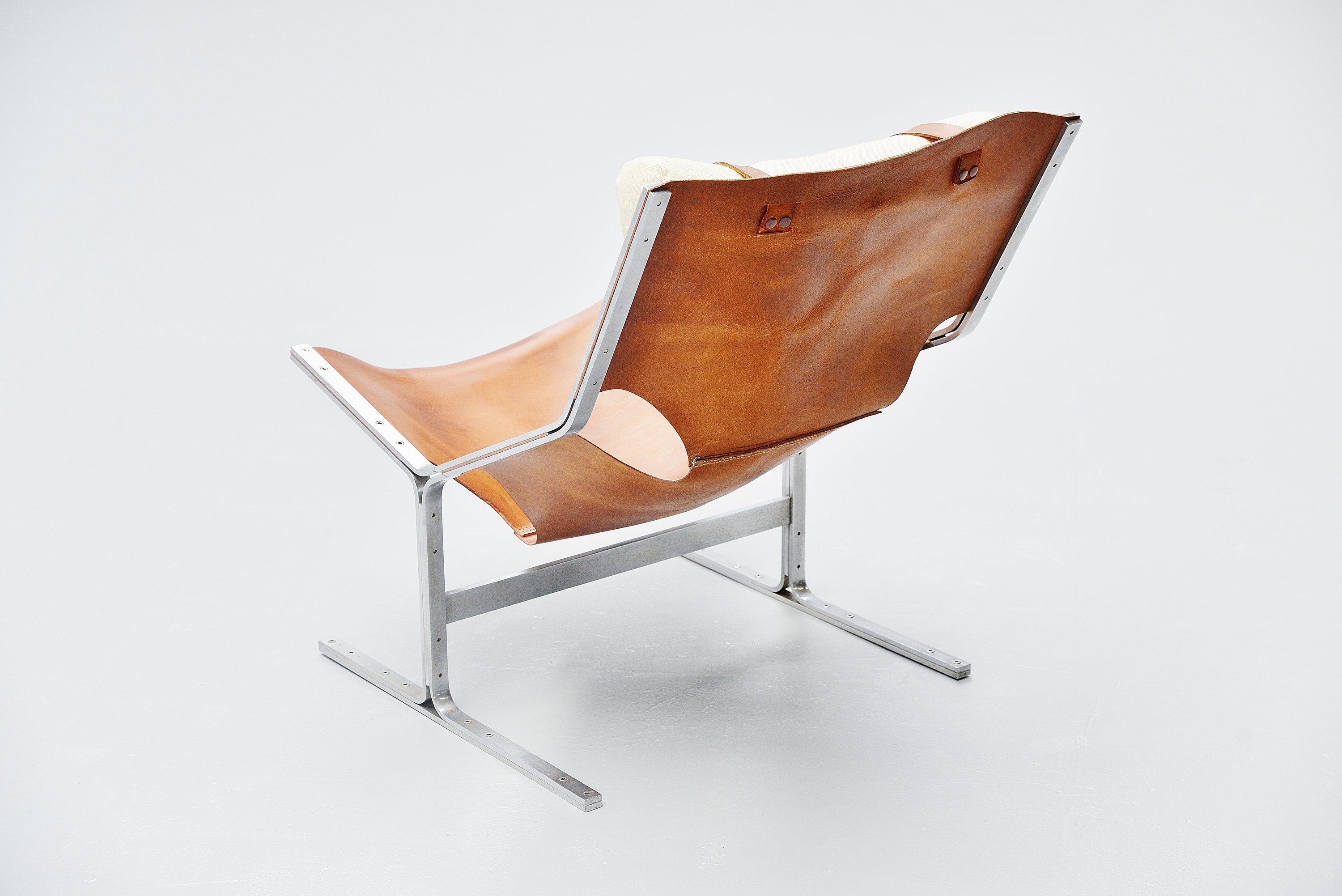 Mid-Century Modern Pierre Thielen Sling Lounge Chair Metz & Co., Holland, 1960s