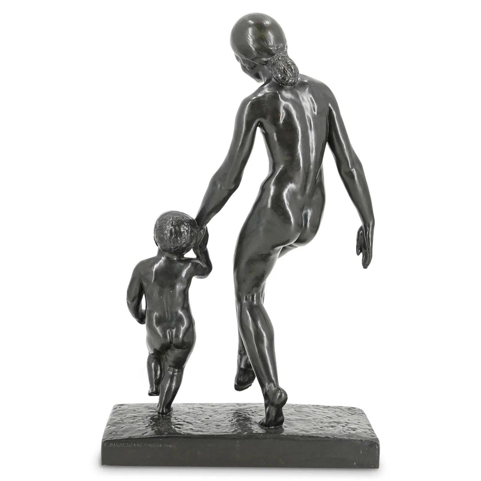 French Pierre Traverse Art Deco Bronze Sculpture 