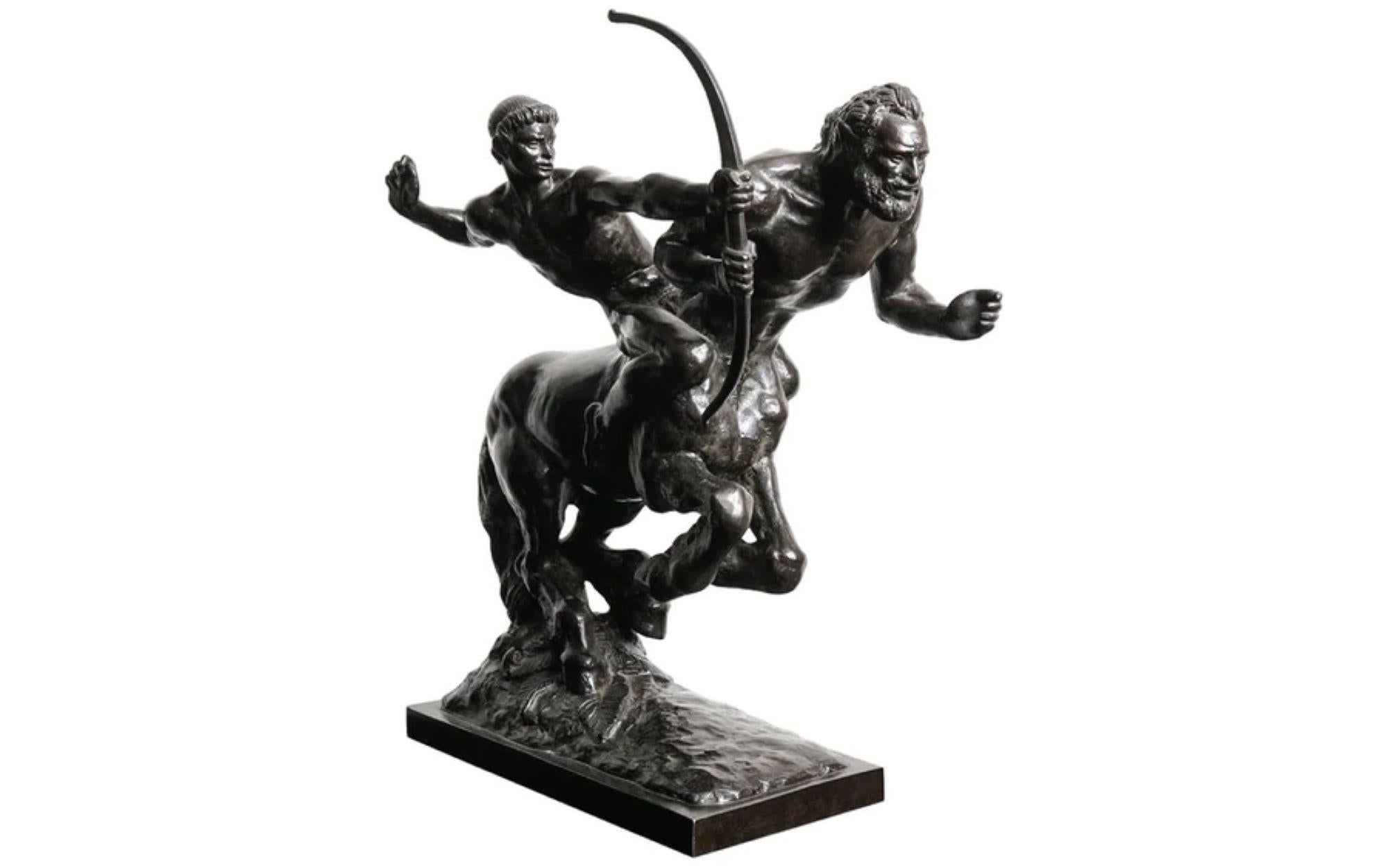 Archer and Centaur - Sculpture by Pierre Traverse