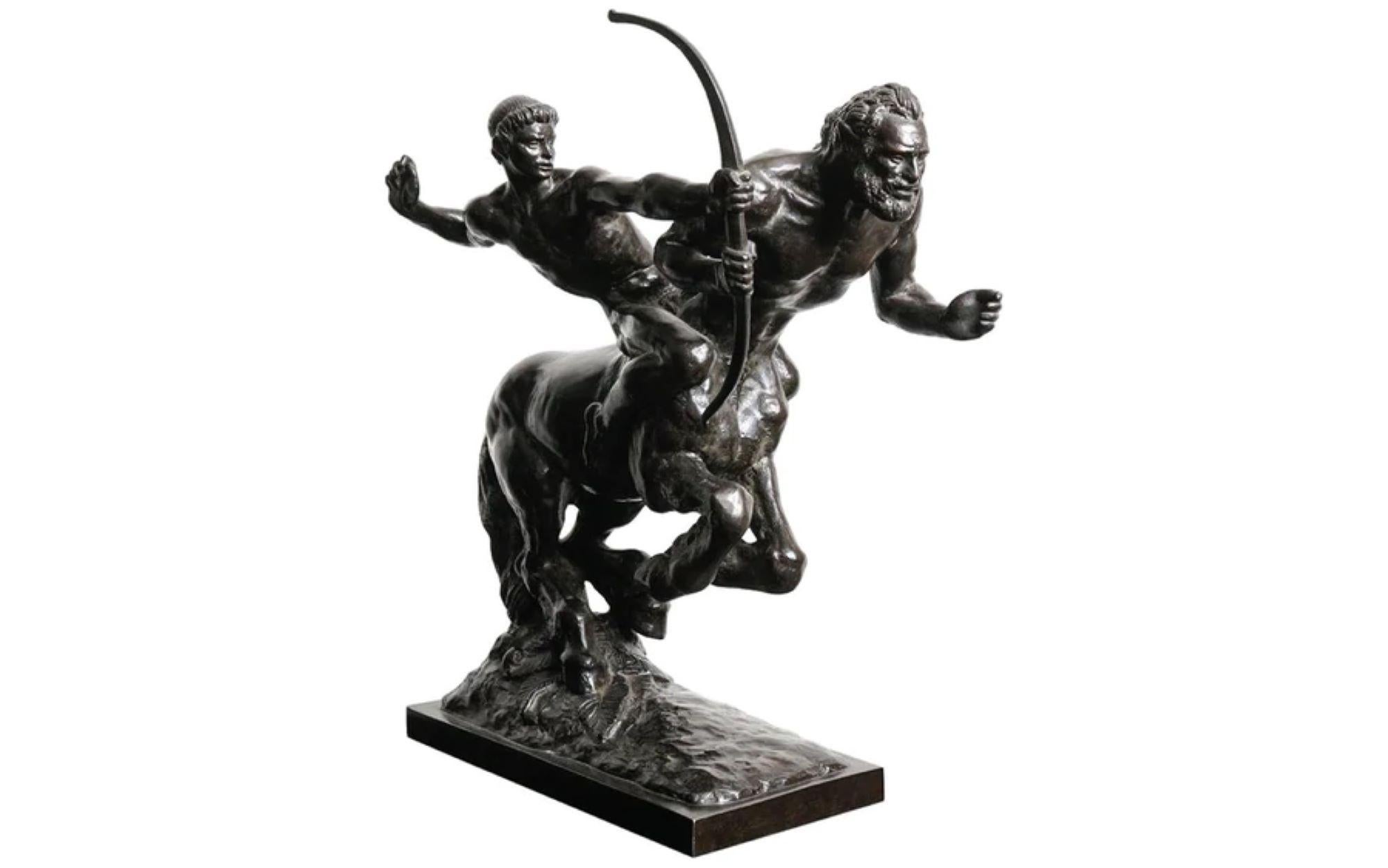 Pierre Traverse Figurative Sculpture - Archer and Centaur