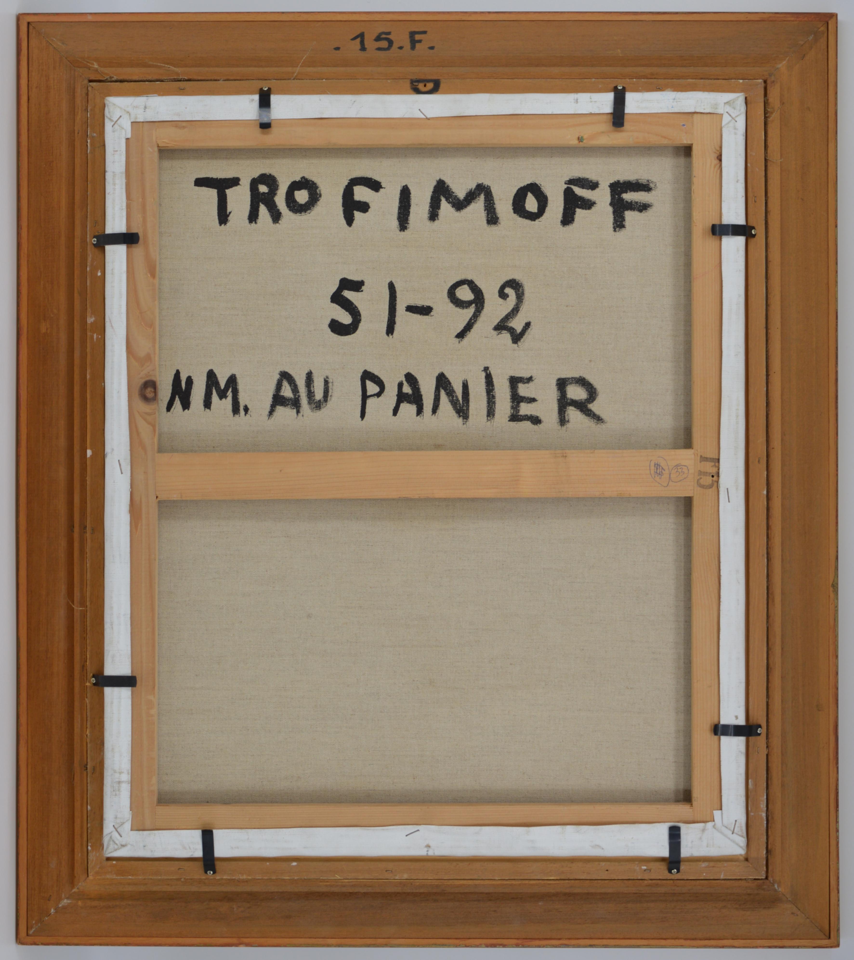Pierre TROFIMOFF, Bodegón con cesta, Óleo sobre lienzo, 1992 en venta 3
