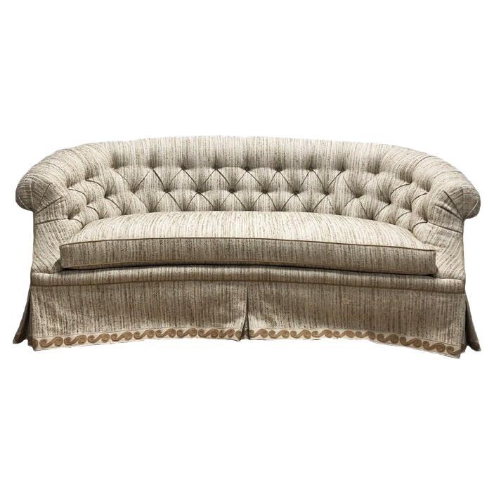 Pierre Tufted Curved Sofa with a Skirt For Sale