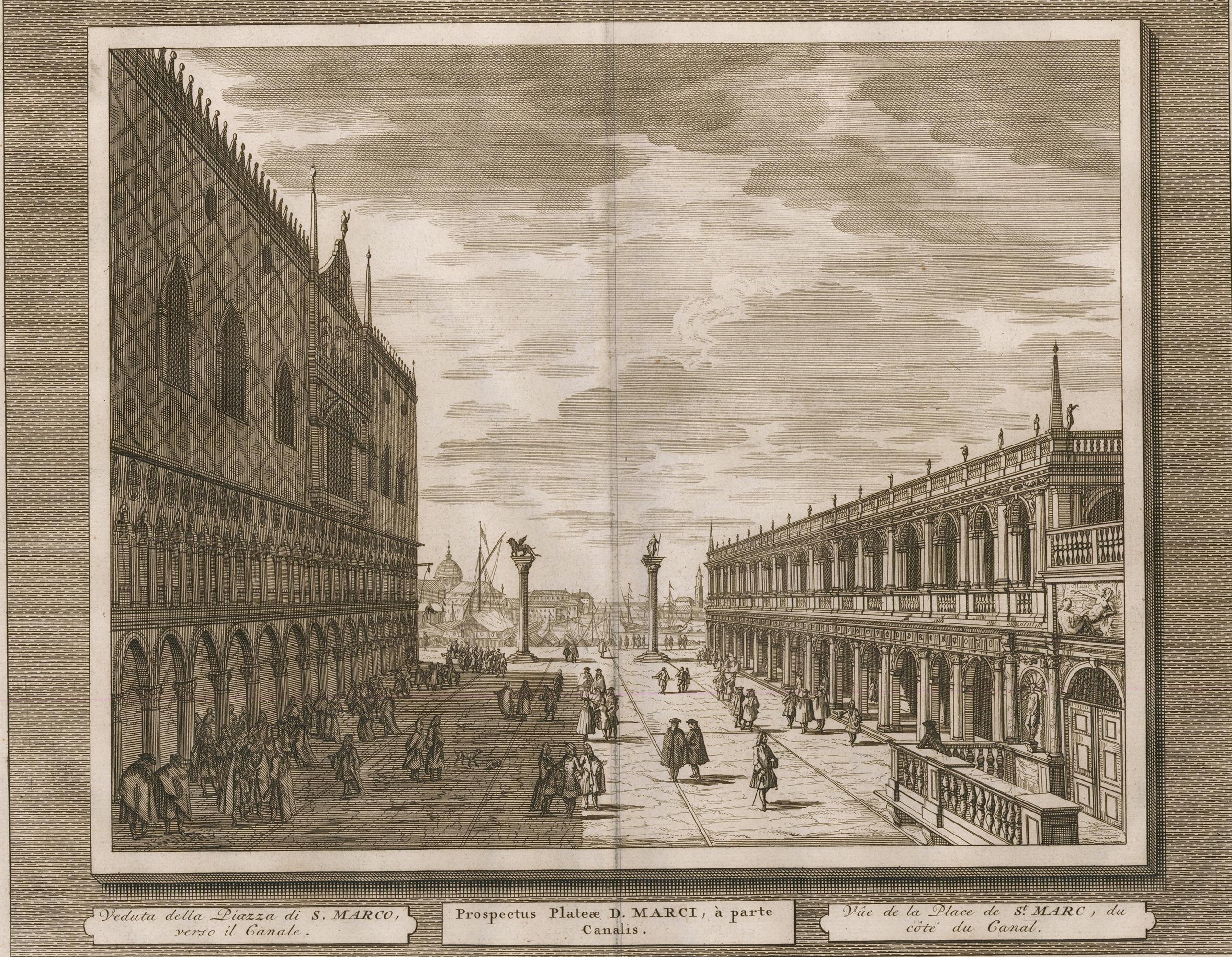 Landscape Print de Pierre Van der Aa - Vista de la Plaza de San Marcos en Venecia