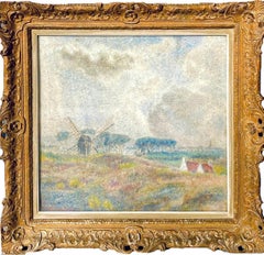 Impressionist painting "Paysage au Moulin" - Landscape Mill 