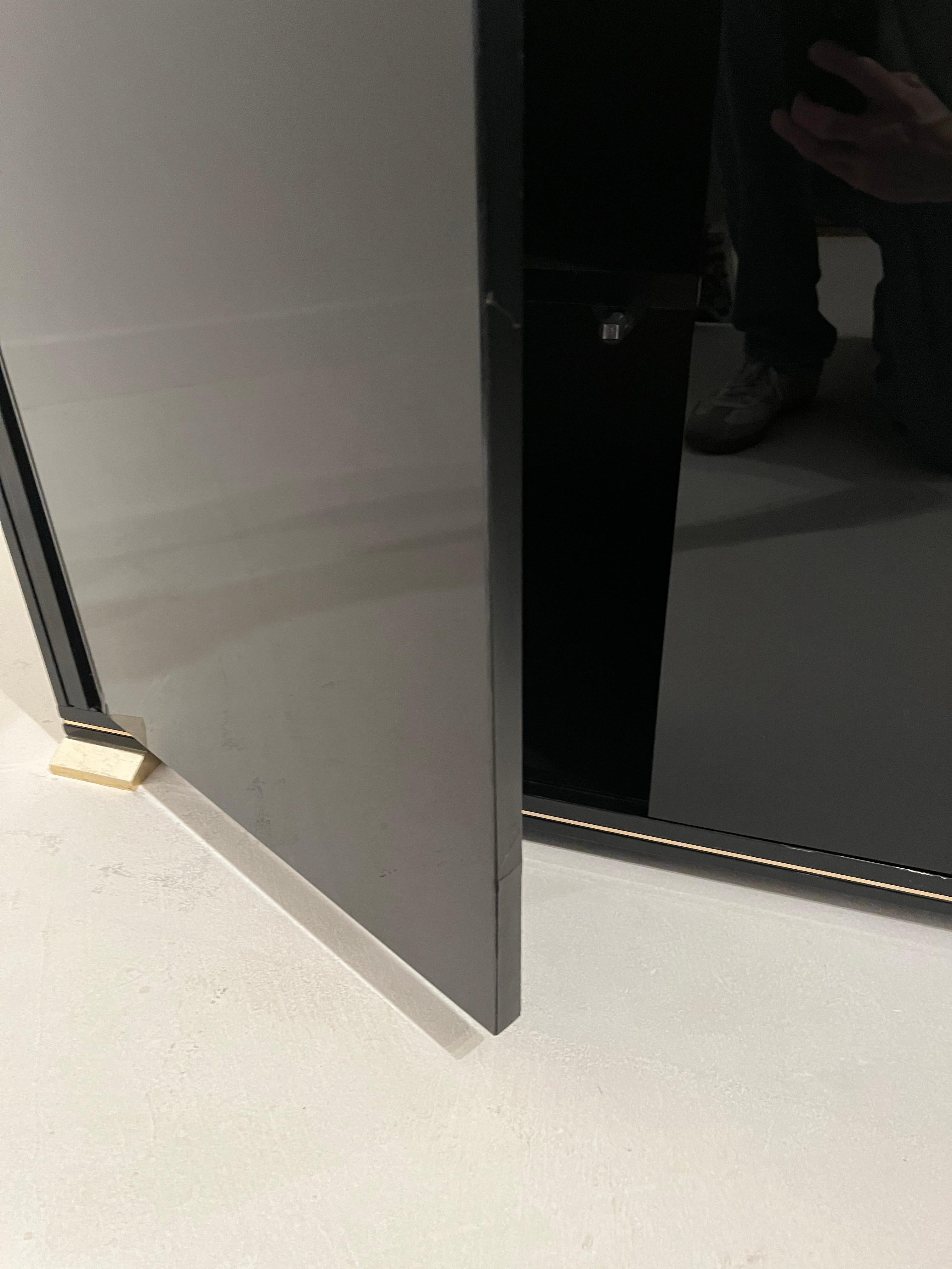 Pierre Vandel Double Sideboard Credenza Black Gold - c1980s For Sale 8