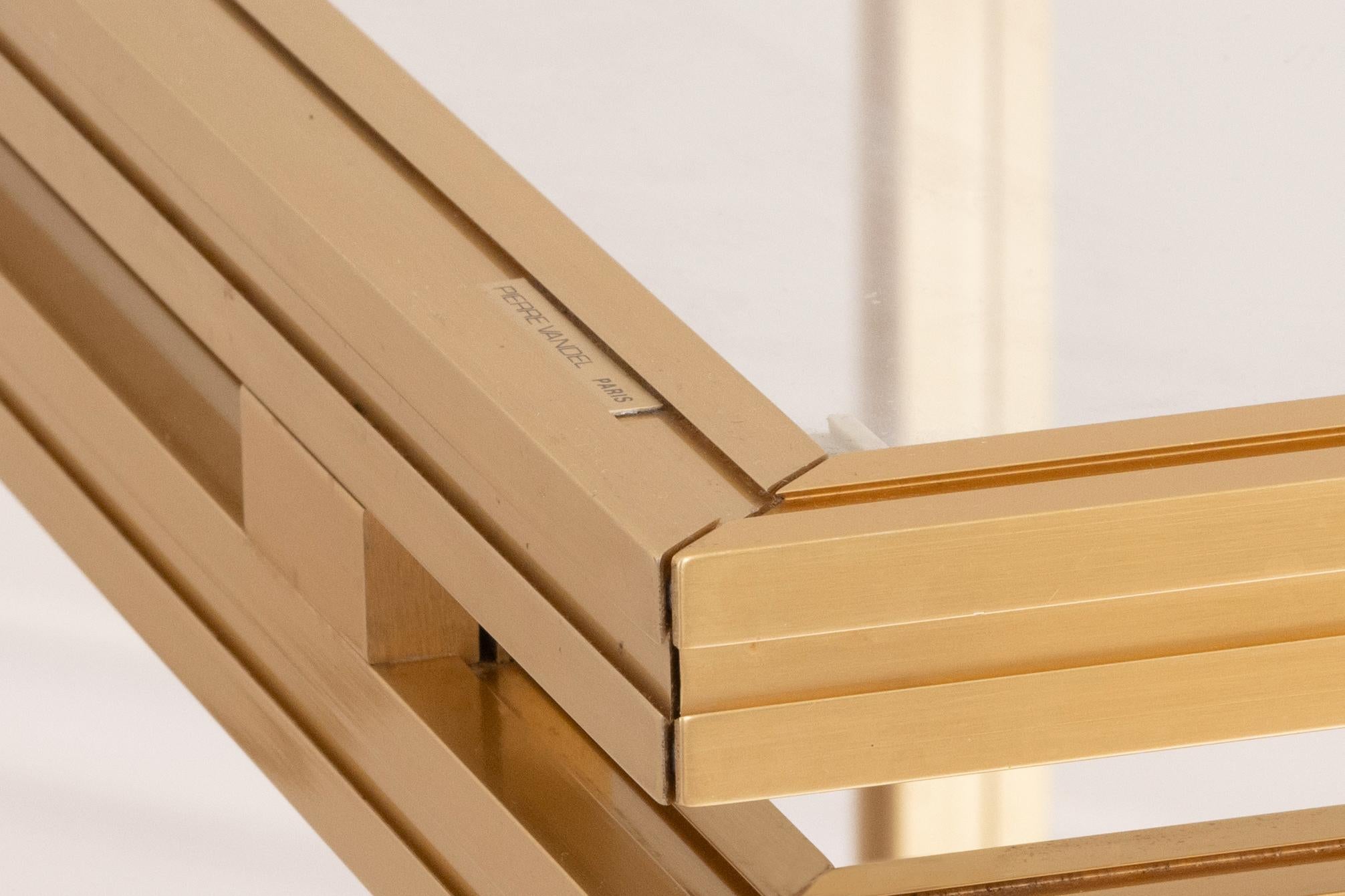 Pierre Vandel - Table console en métal doré du XXe siècle 1970 en vente 3