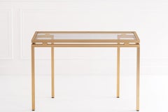 Tavolo consolle in metallo dorato del XX secolo firmato Pierre Vandel, anni '70