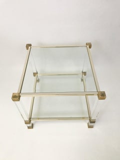 PIERRE VANDEL Lucite and Metal Side Table, Paris, 1970s