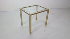 Pierre Vandel Painted Brass and Glass Side Table, 1970s, Paris