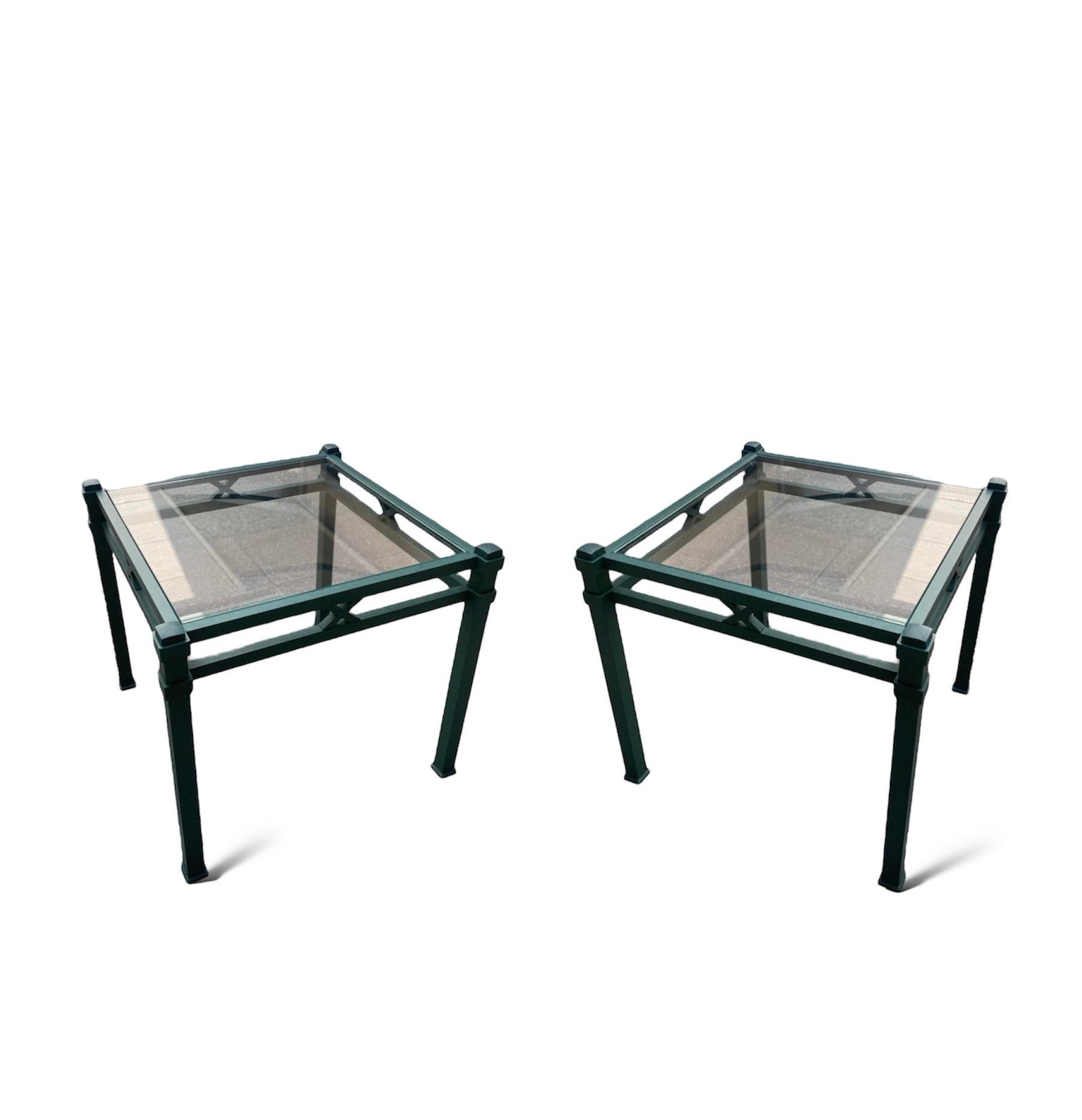 Glass Pierre Vandel, Pair of Side Tables, circa 1970 For Sale