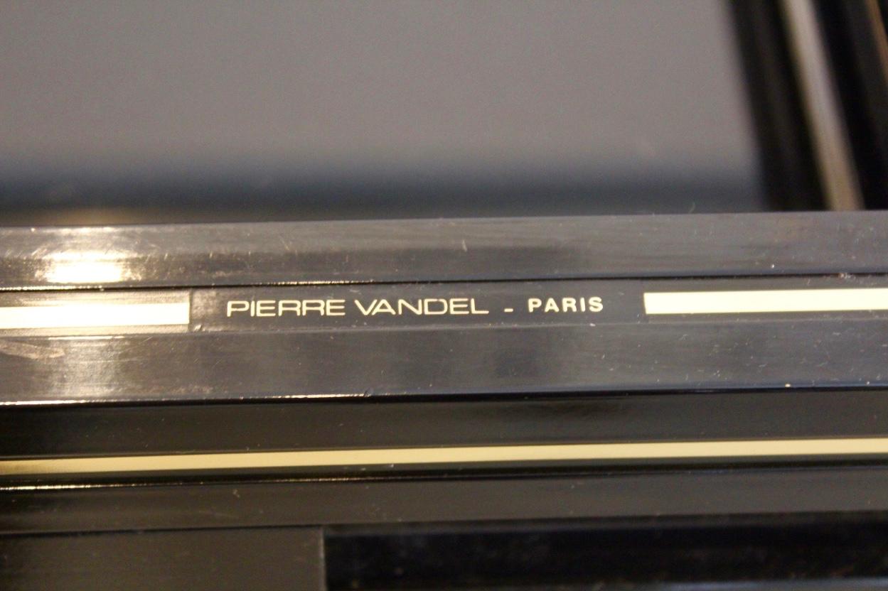 20th Century Pierre Vandel Paris Black and Gold French Barcart, 1970s