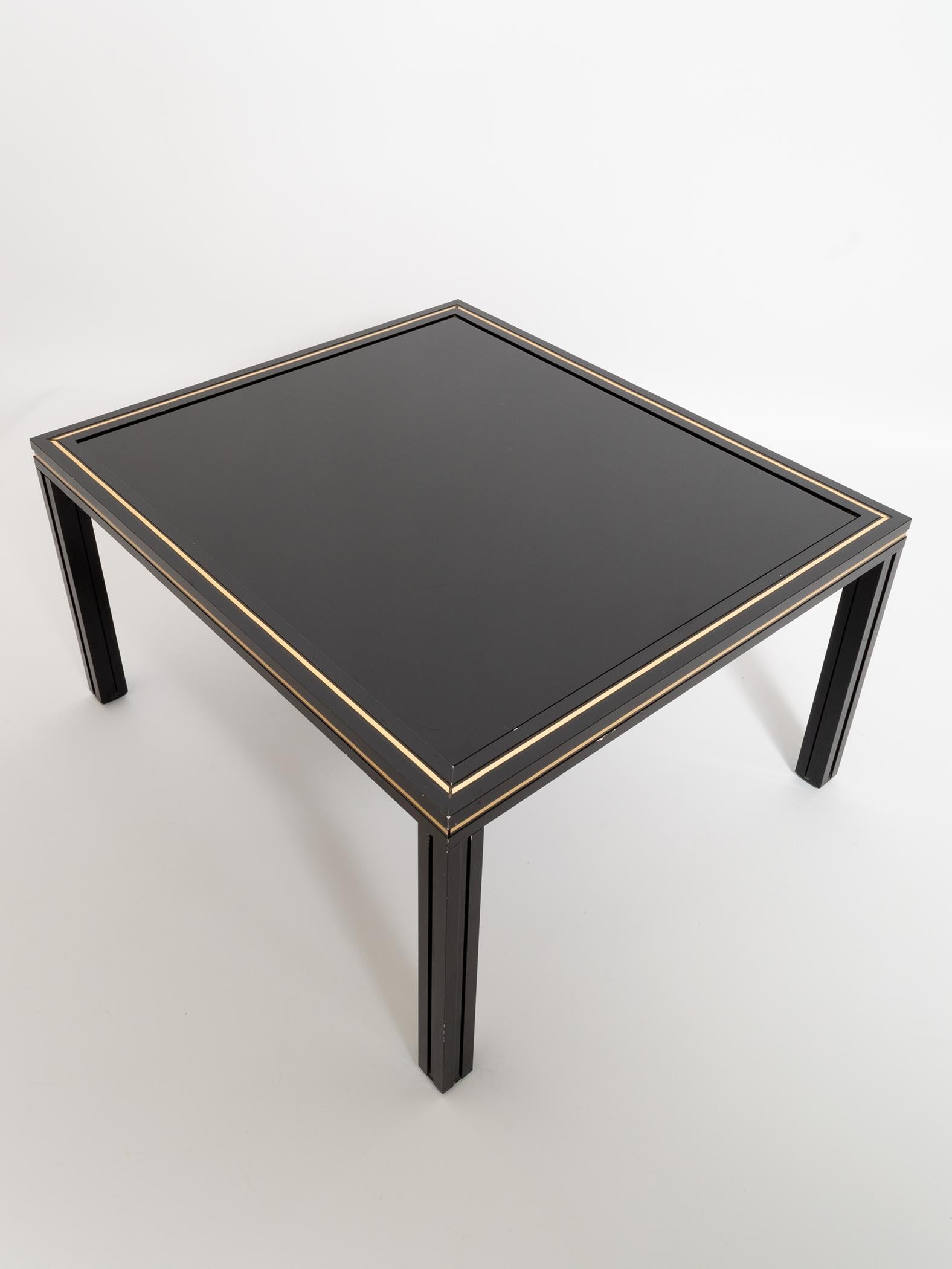 Pierre Vandel Paris Black Lacquer Coffee Table with Nesting Table, France 3