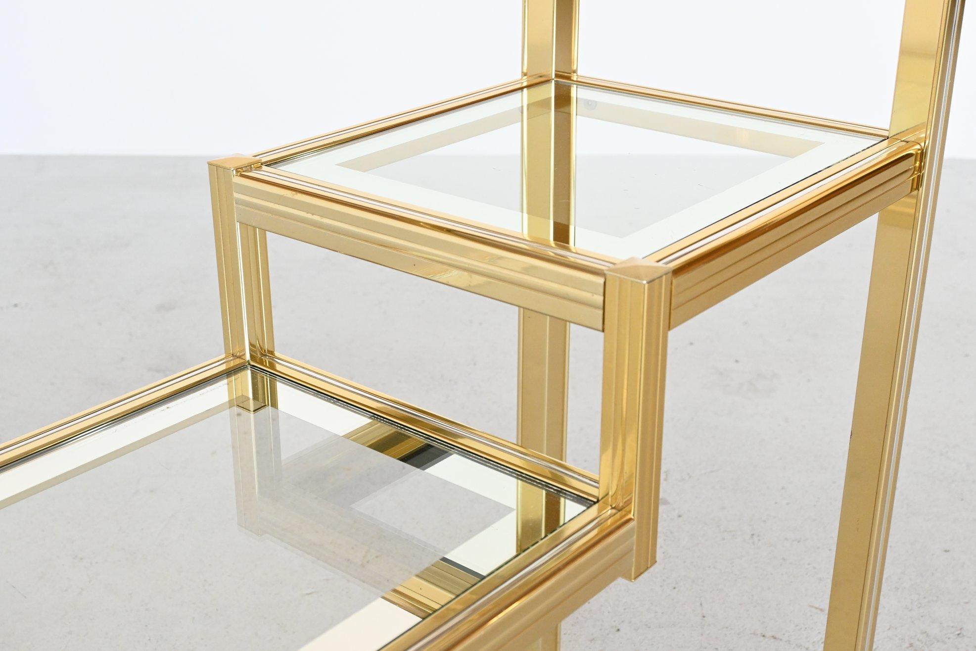 Pierre Vandel Paris Brass and Glass Console Table, France, 1970 4