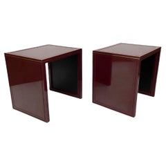 Used Pierre Vandel, Paris Burgundy Laquered Tables