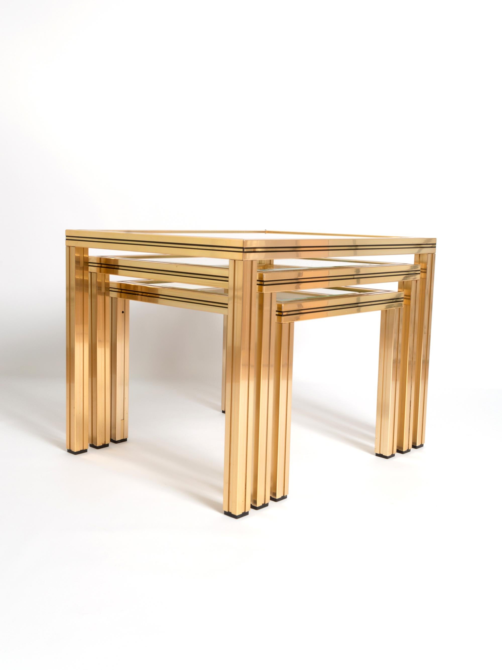 Pierre Vandel Set of Three Nesting Tables, France, circa 1970 In Good Condition For Sale In London, GB
