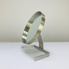 Espejo de mesa Pierre Vandel, Aluminio, Pieza francesa circa 1970