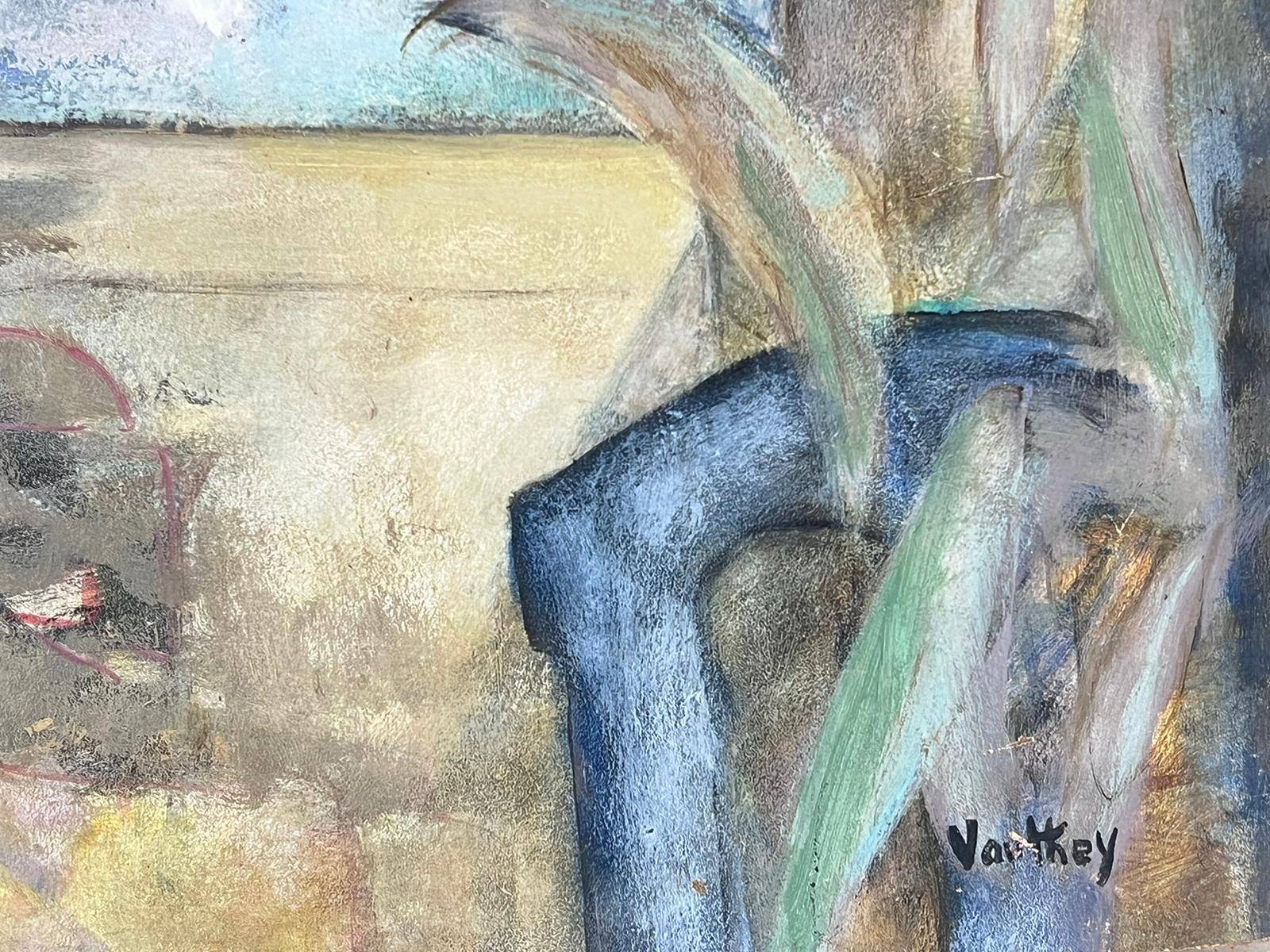 Lady with White Doves
by Pierre Vauthey (French 1937-2019)
signed oil on board, unframed
board: 19.5 x 26 inches
provenance: private collection, France
condition: very good and sound condition - small chip to board shown in pictures