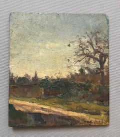 Landschaft, Öl auf Platte Signiert Pierre Vauthier Oudiné